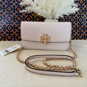 Tory Burch Britten Chain Wallet with Wristlet  Delicate pink  Crossbody Bag